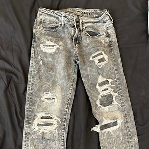 Mens American Eagle grey/black ripped jeans, 29x32, excellent used condition